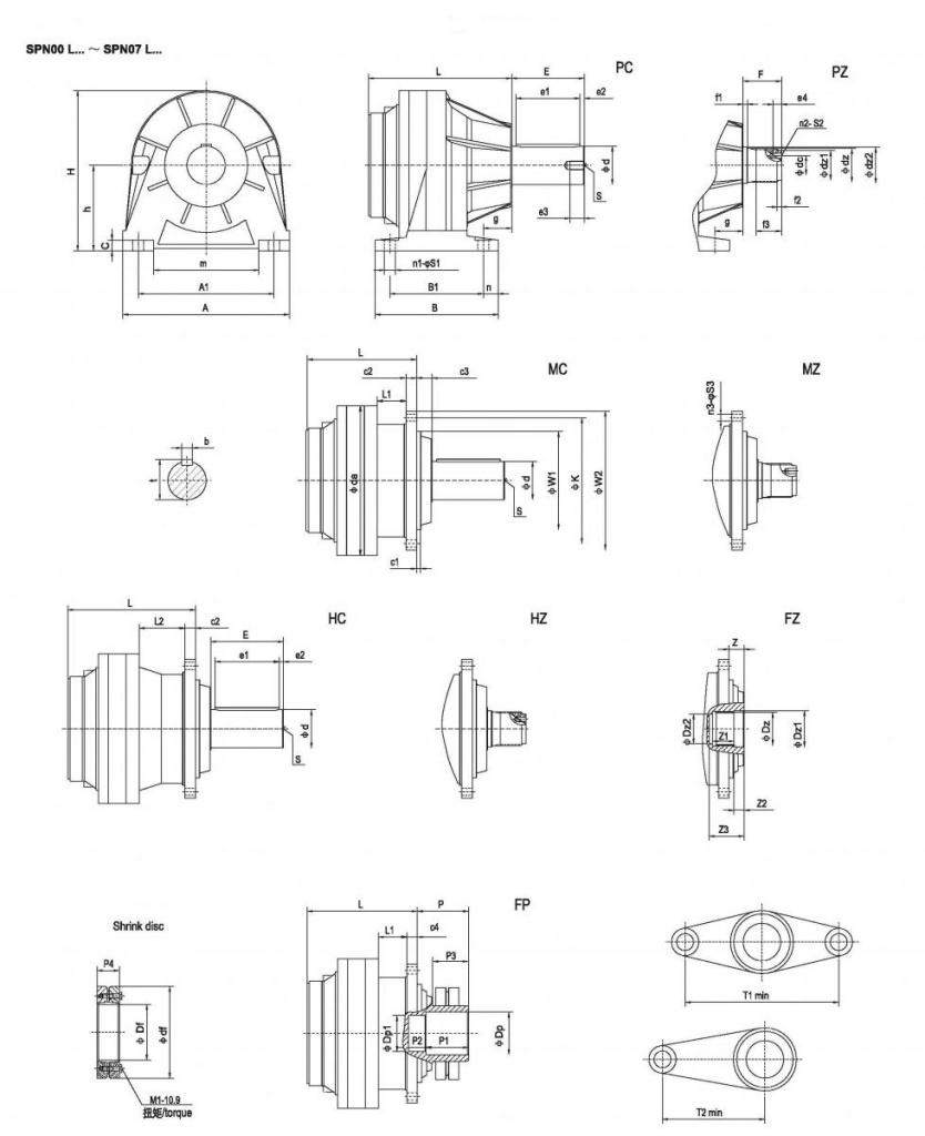 Планетарные мотор-редукторы SPN - схема 2