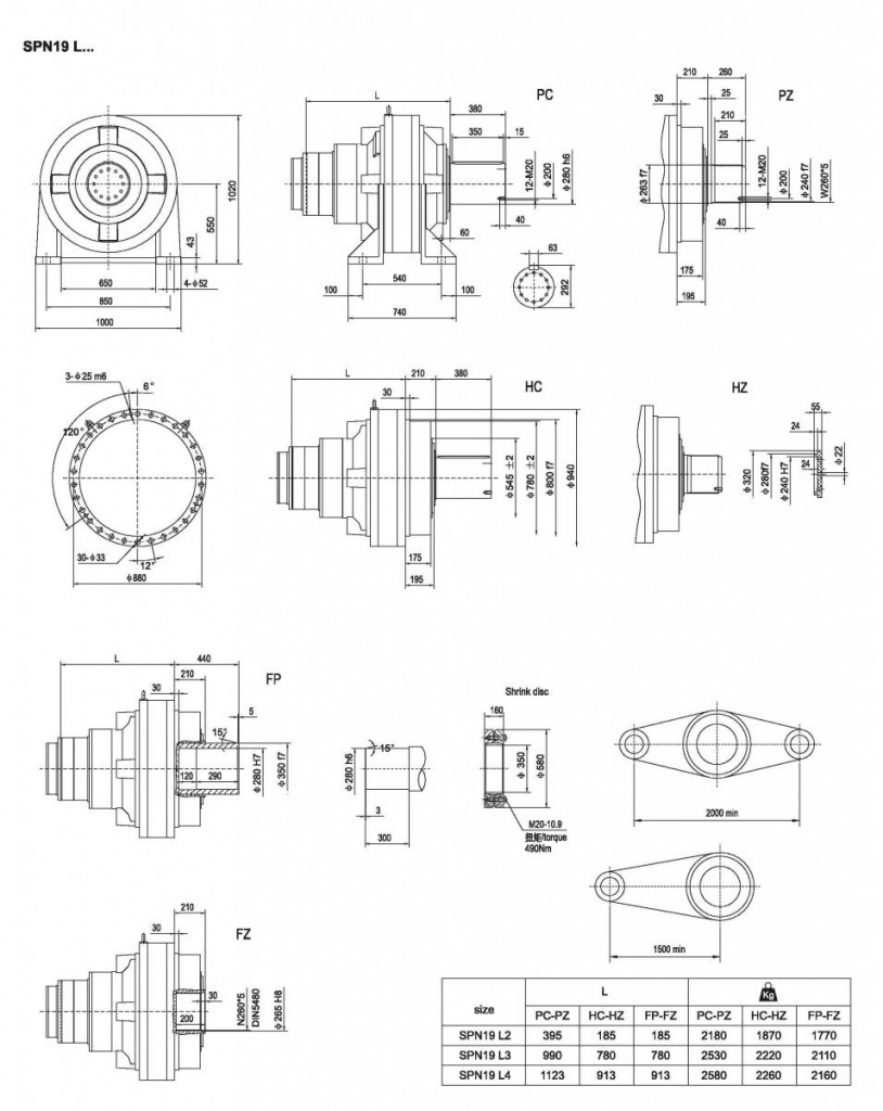 Планетарные мотор-редукторы SPN - SPN19 L...